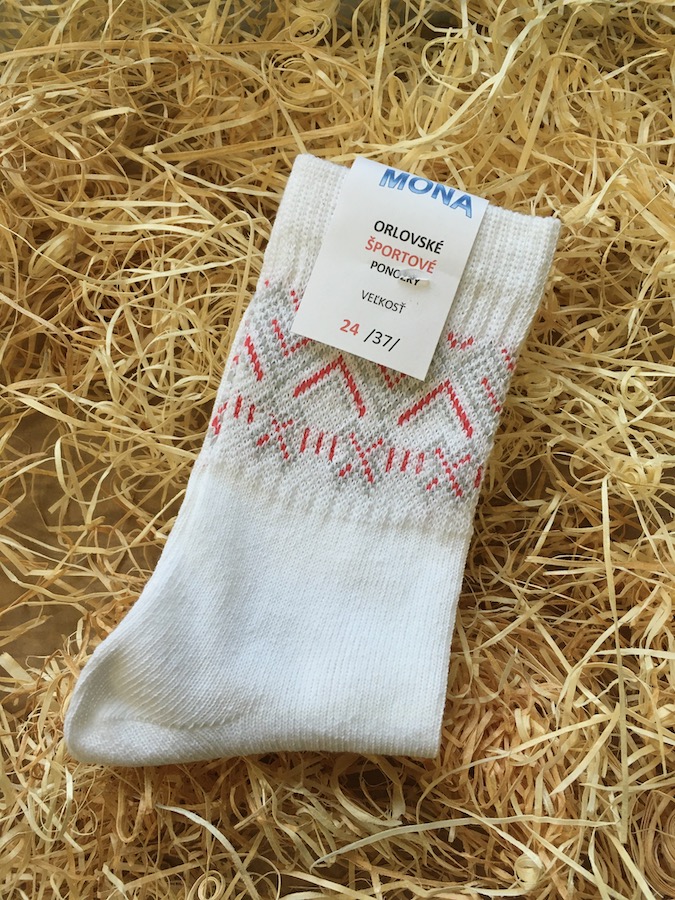 Športové ponožky so VZOROM - biele