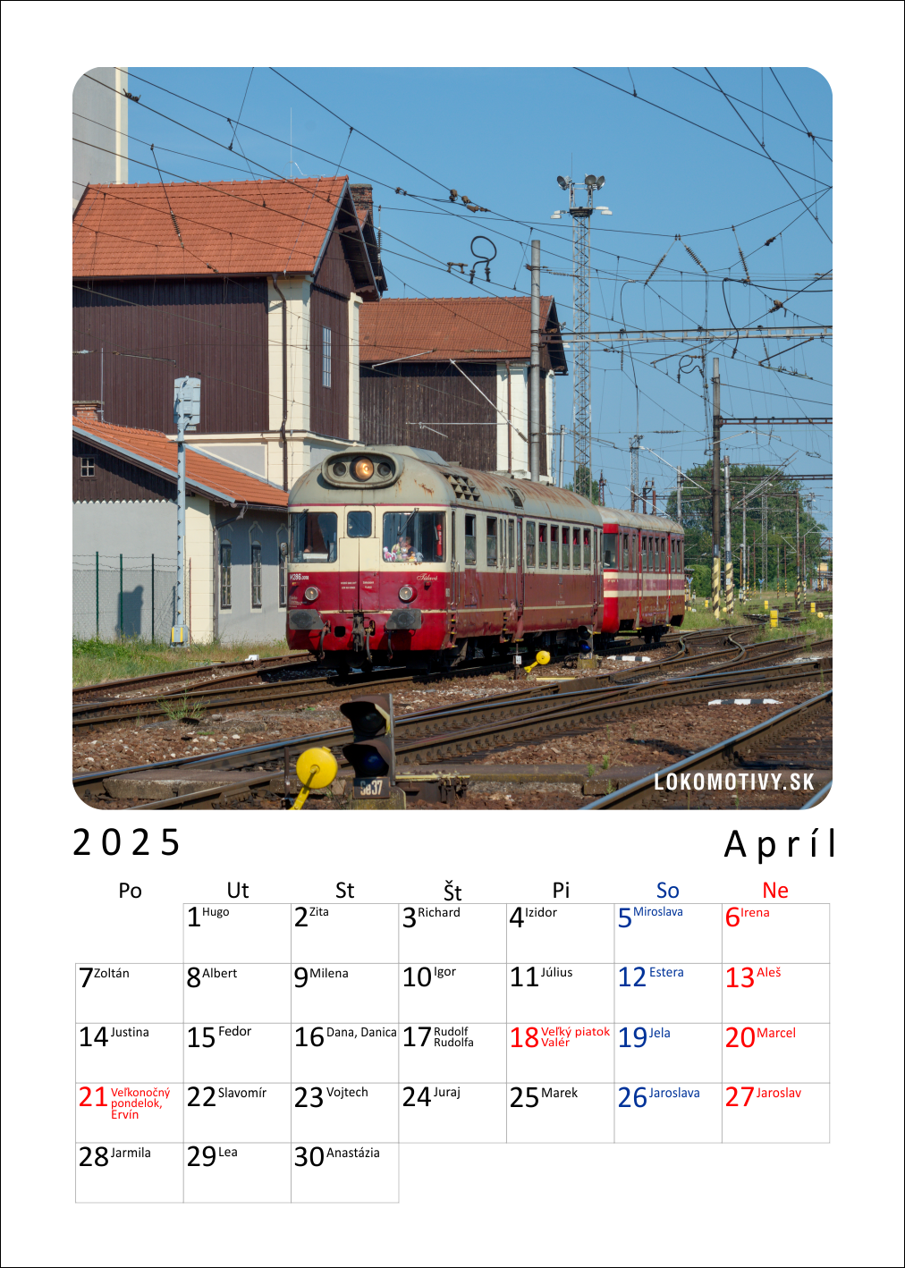 Železničný kalendár 2025 s parnými a historickými vlakmi