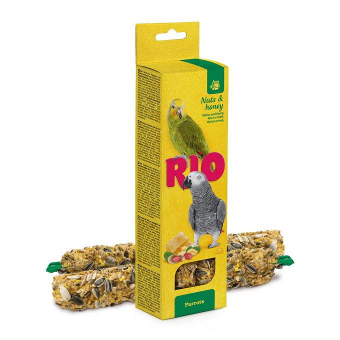 RIO tyčinky pre veľké papagáje s medom a orieškami