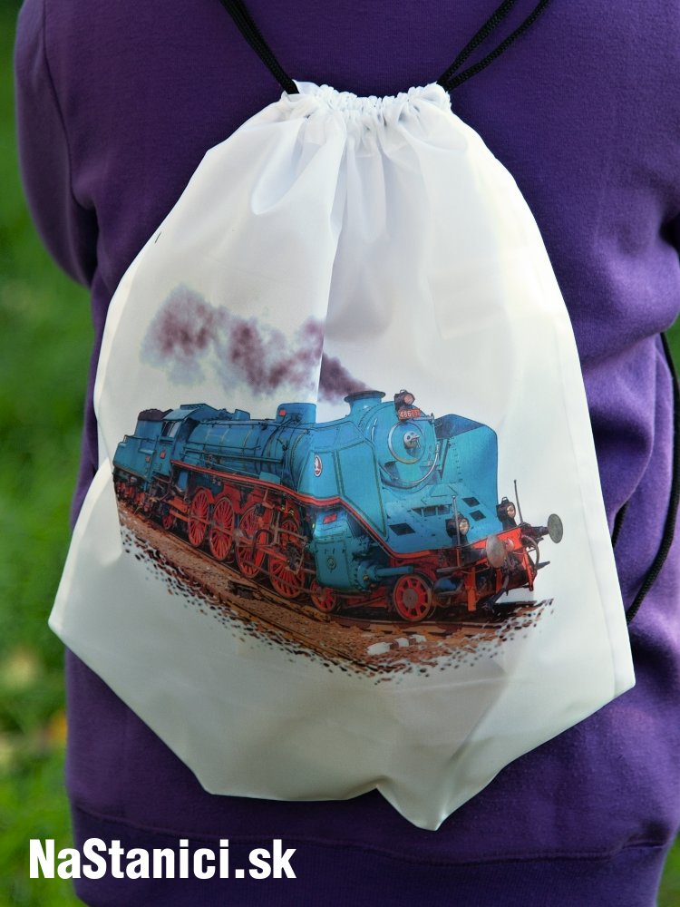 Jednoduchý ruksak s lokomotívou Zelený Anton