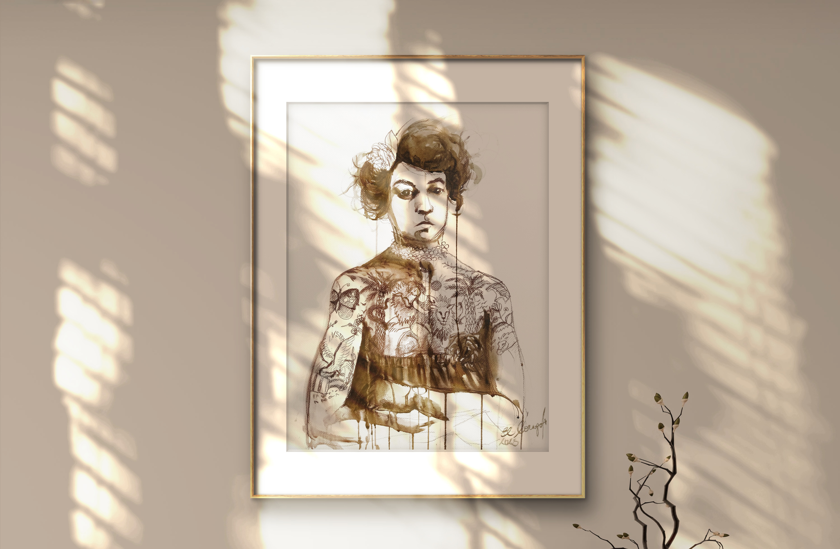 Maľba "Tattoo woman 2"