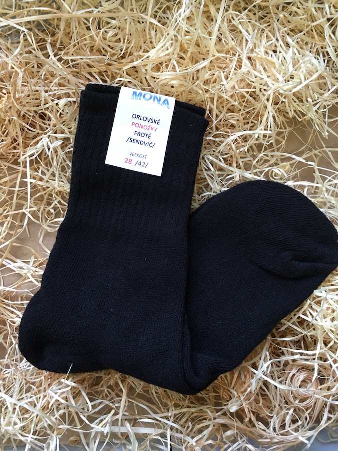Froté ponožky BEZ VZORU - čierne
