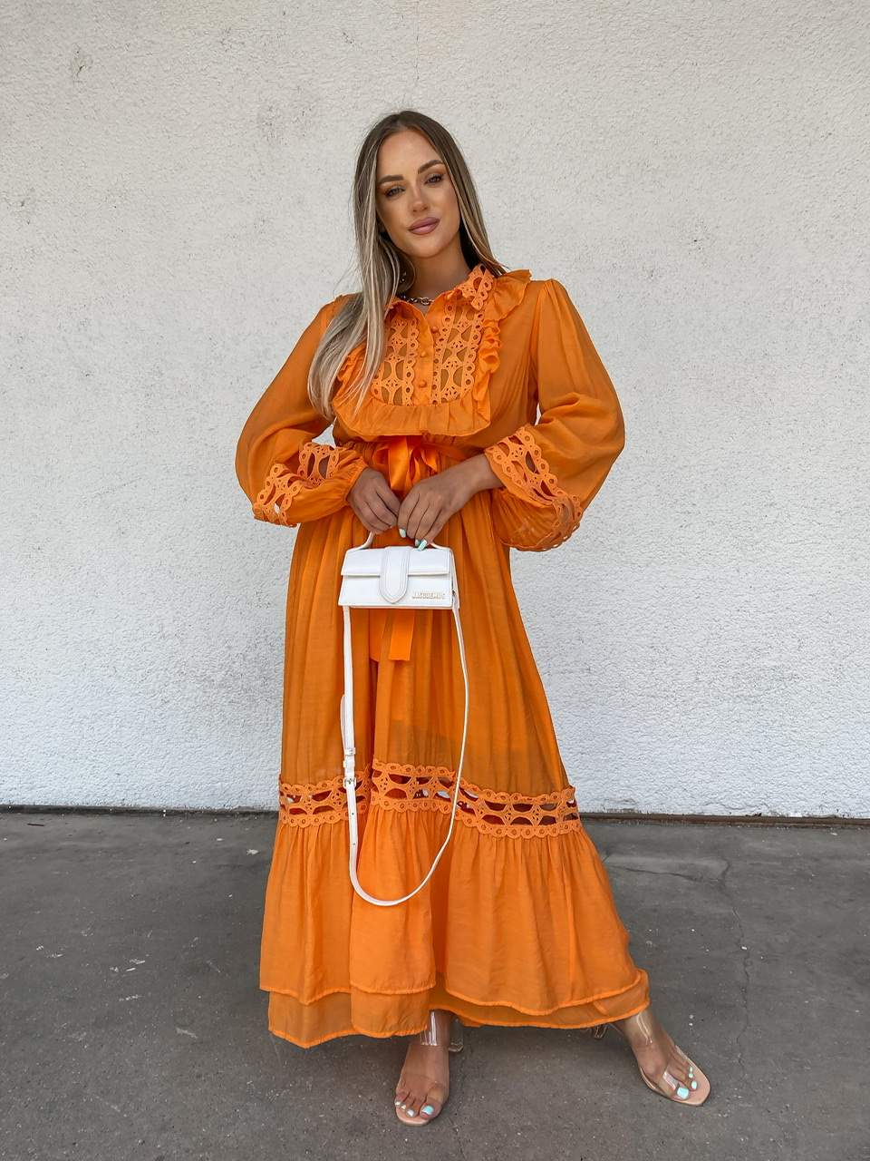 Oranžové šaty FILFYA LONG