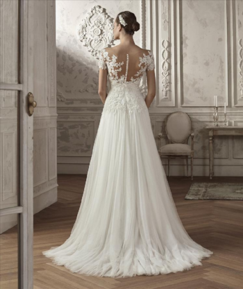 modern style, svadobné šaty, svadobné šaty Trnava, čipkové, padavé, jemné