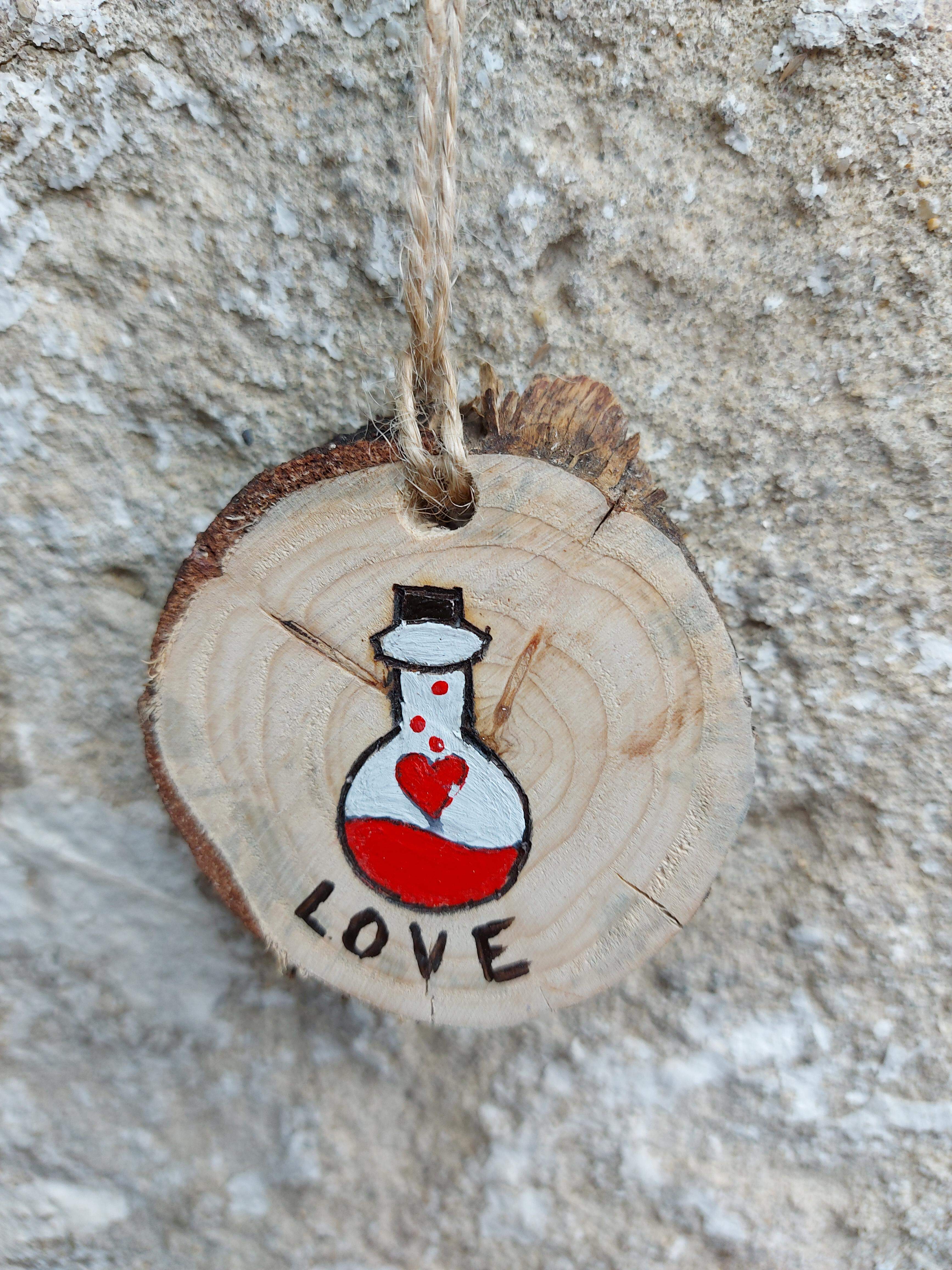 Ozdoba na dreve Valentín, maľovaná - love