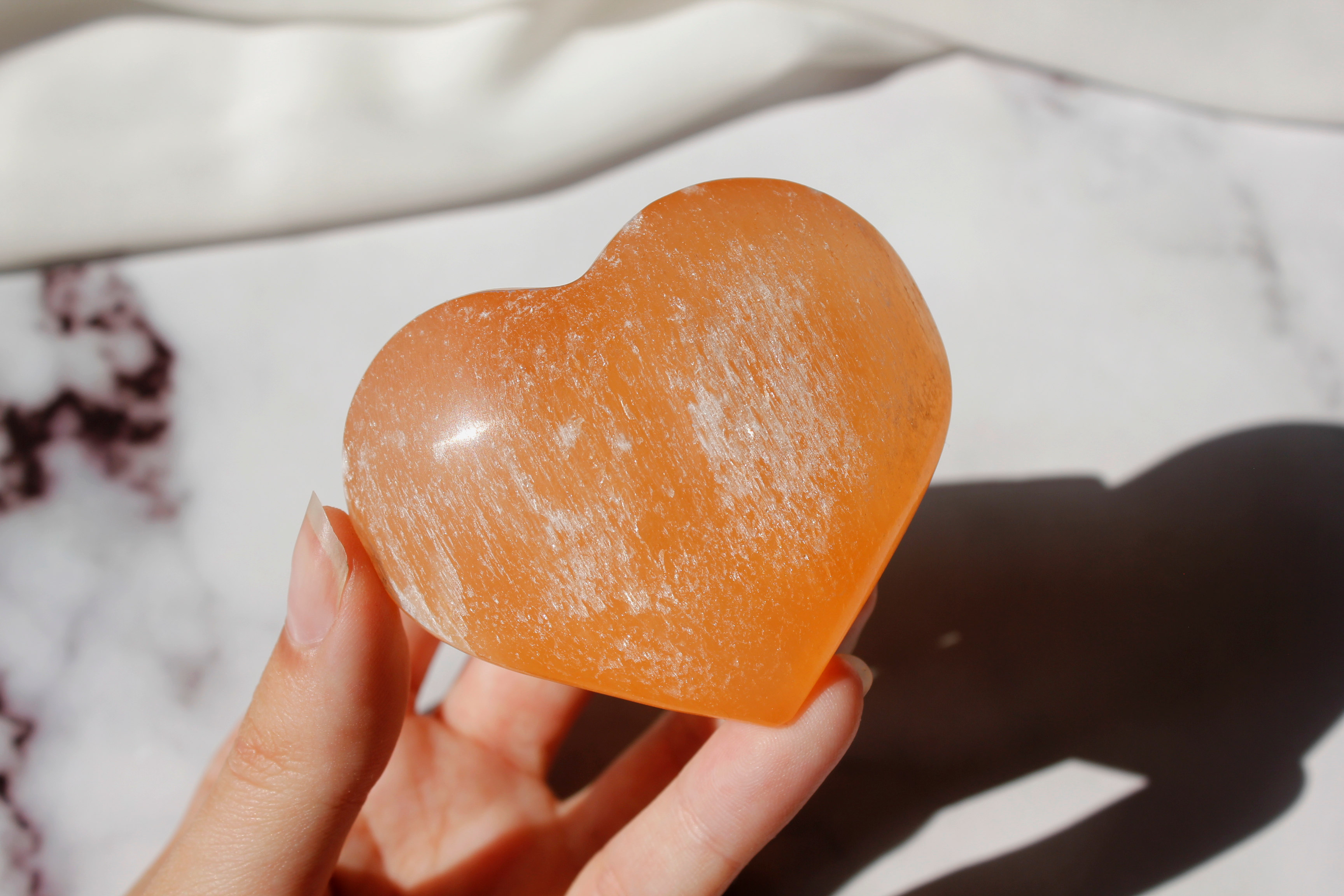 oranžové Selenitové srdce