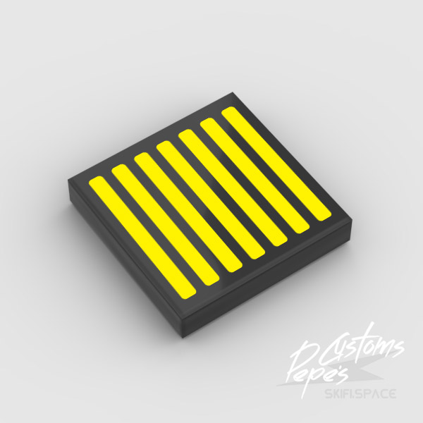 2x2 TILE - RADIATOR GRILLE yellow on black