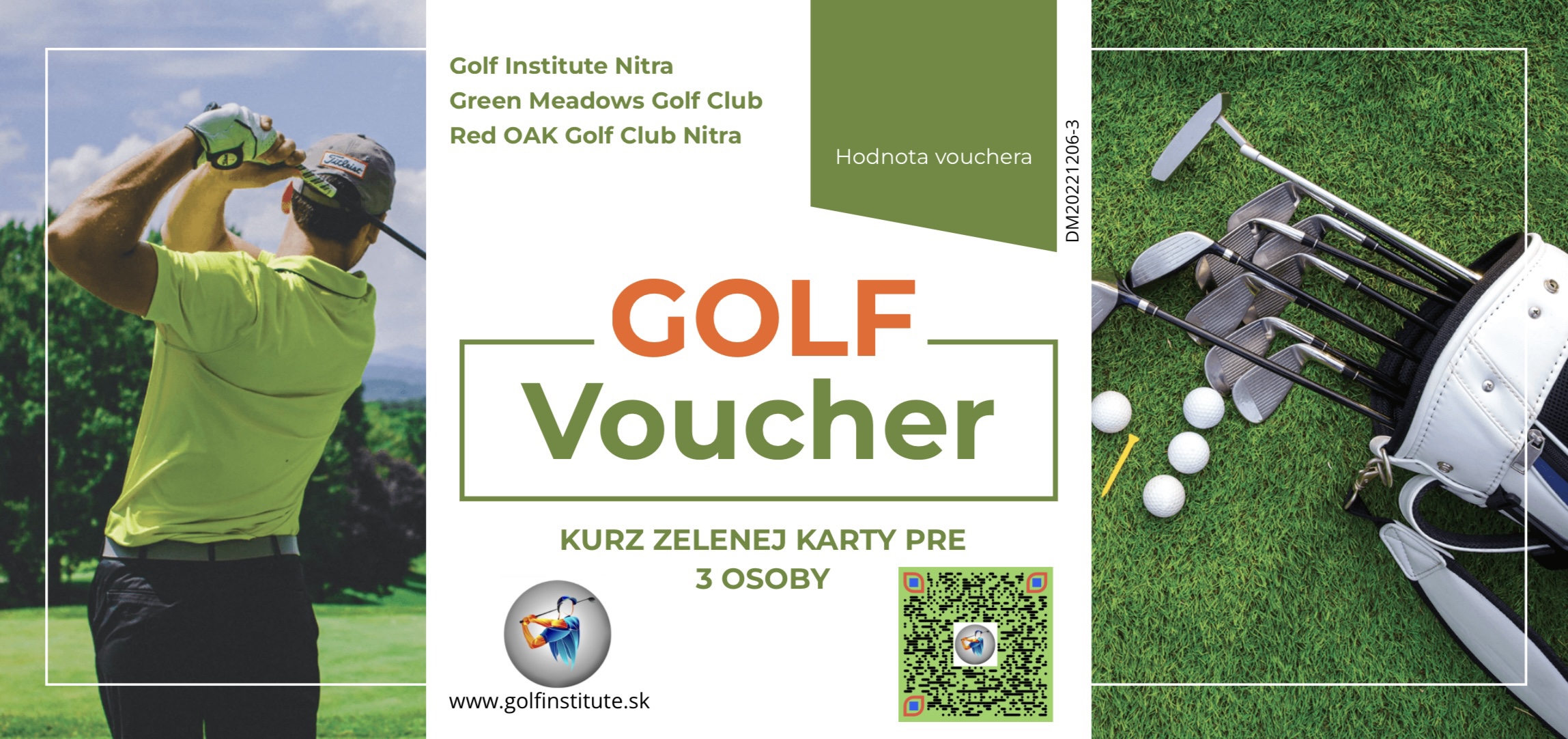 Golfový voucher na kurz Zelenej karty pre 3 osoby