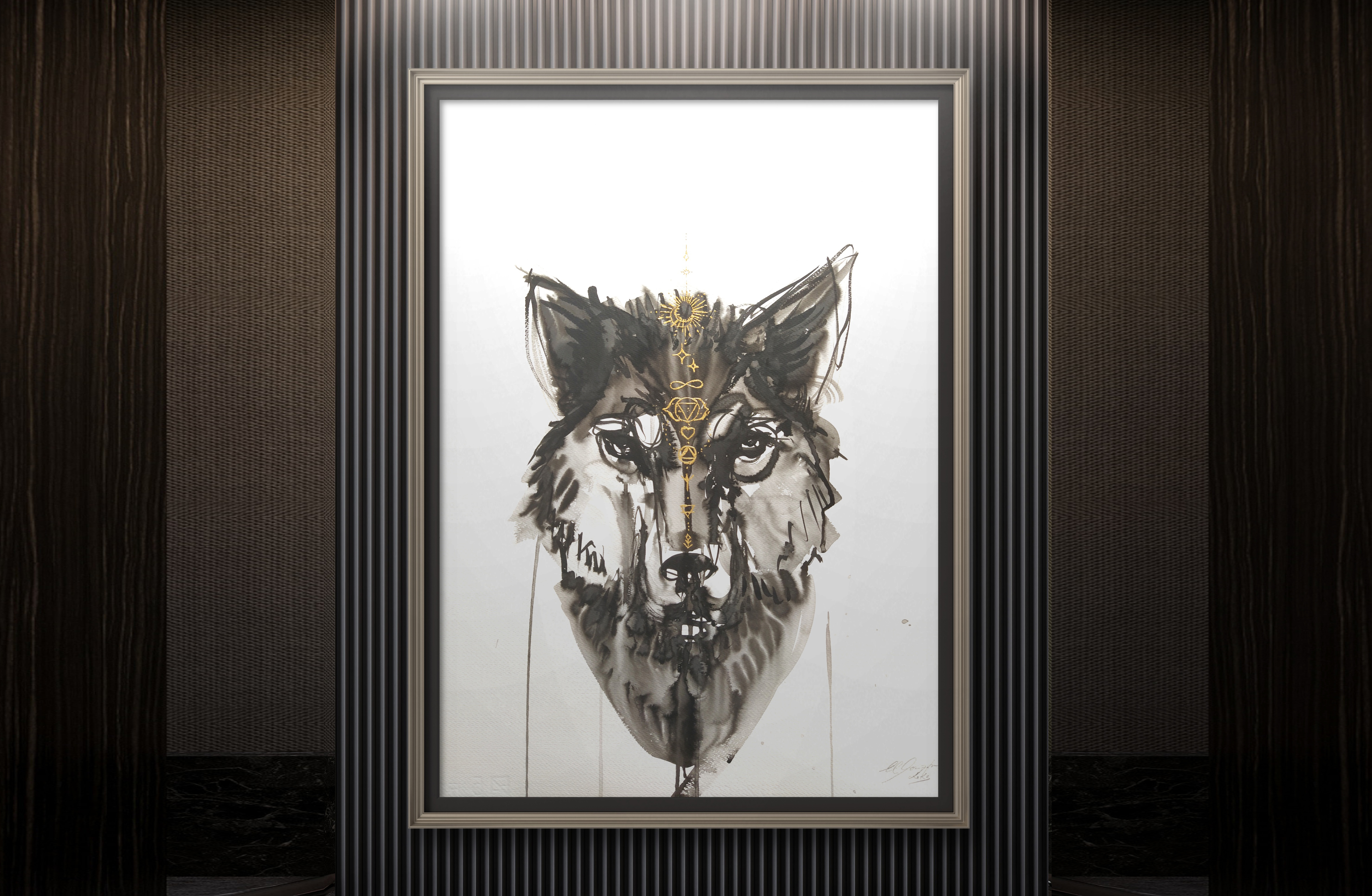 Maľba "Spirituálny sprievodca vlk"