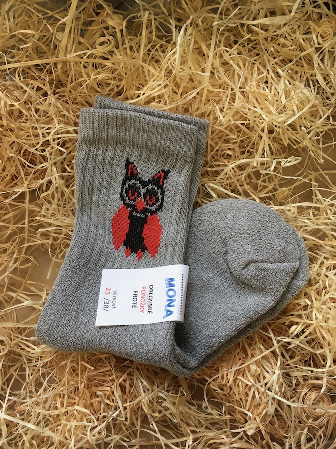 Froté ponožky - šedé sovička