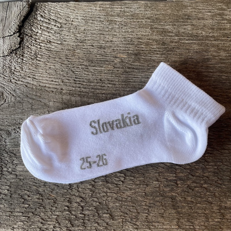 Športové elastické ponožky členkové Slovakia - biele