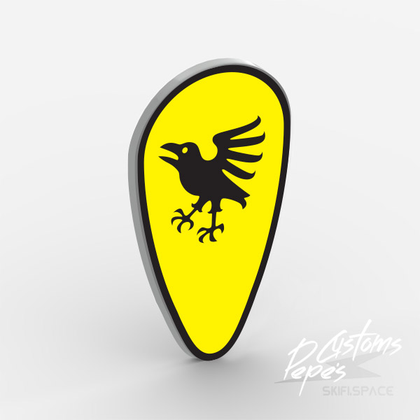 Shield oval 11 - Crow yellow