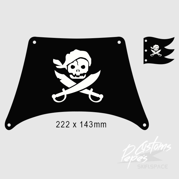 SAIL printed BIG 1 (pirates) BLACK + FLAG