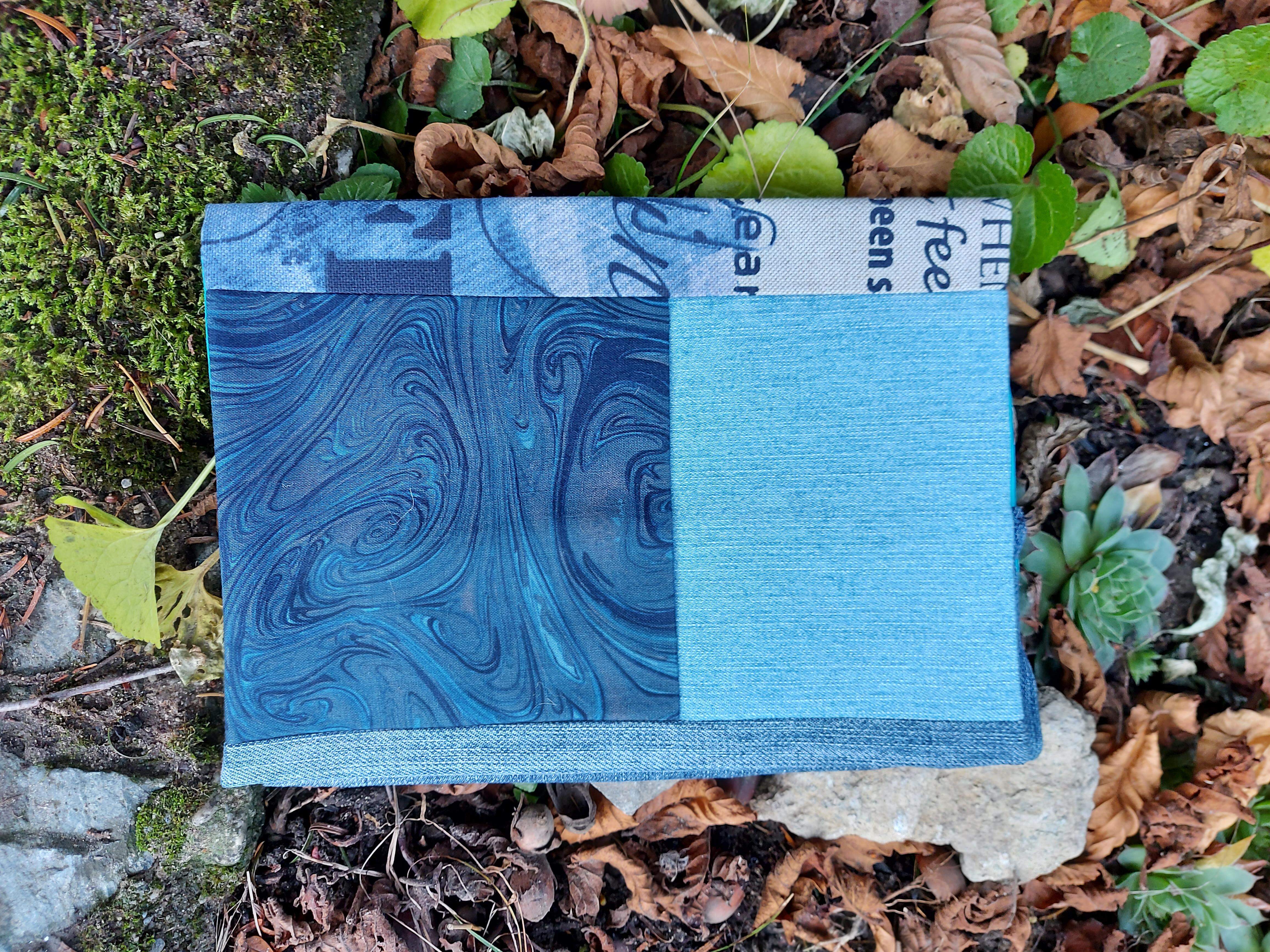 Látkový obal na knihu - 50 odtieňov modrej