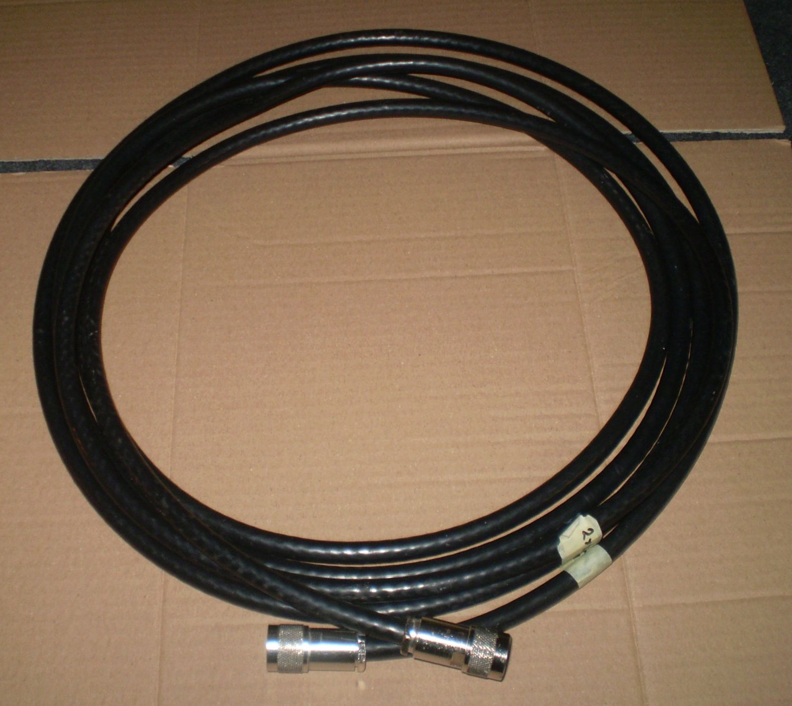 5M RG213 DOUBLE SHIELD  LOW LOSS CABLE N MALE TO N MALE REFURBISHED