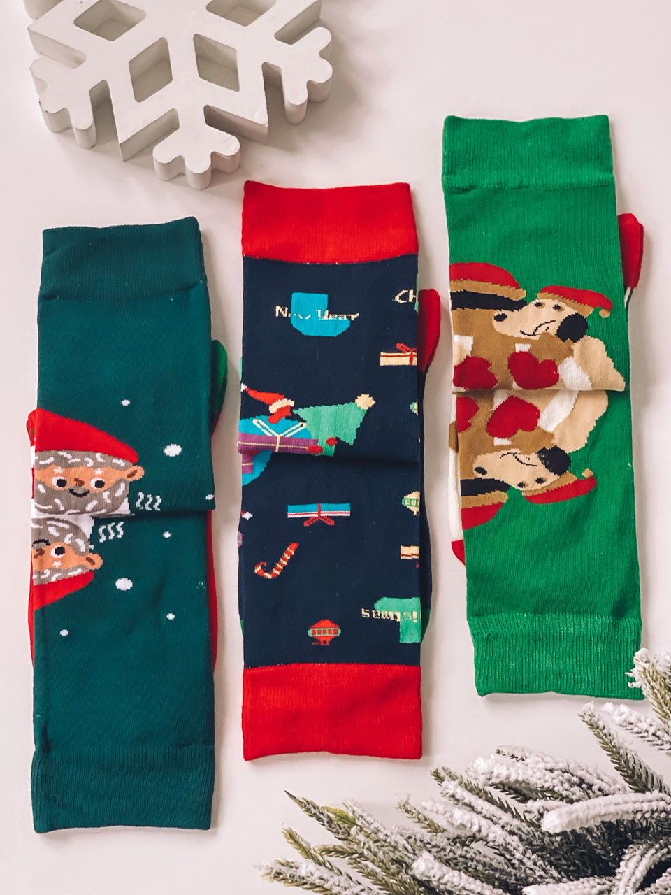 Viacfarebný set ponožiek CHRISTMAS (3ks)