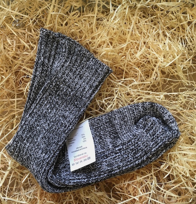 Pracovné ponožky s gumou v leme - bledý melír