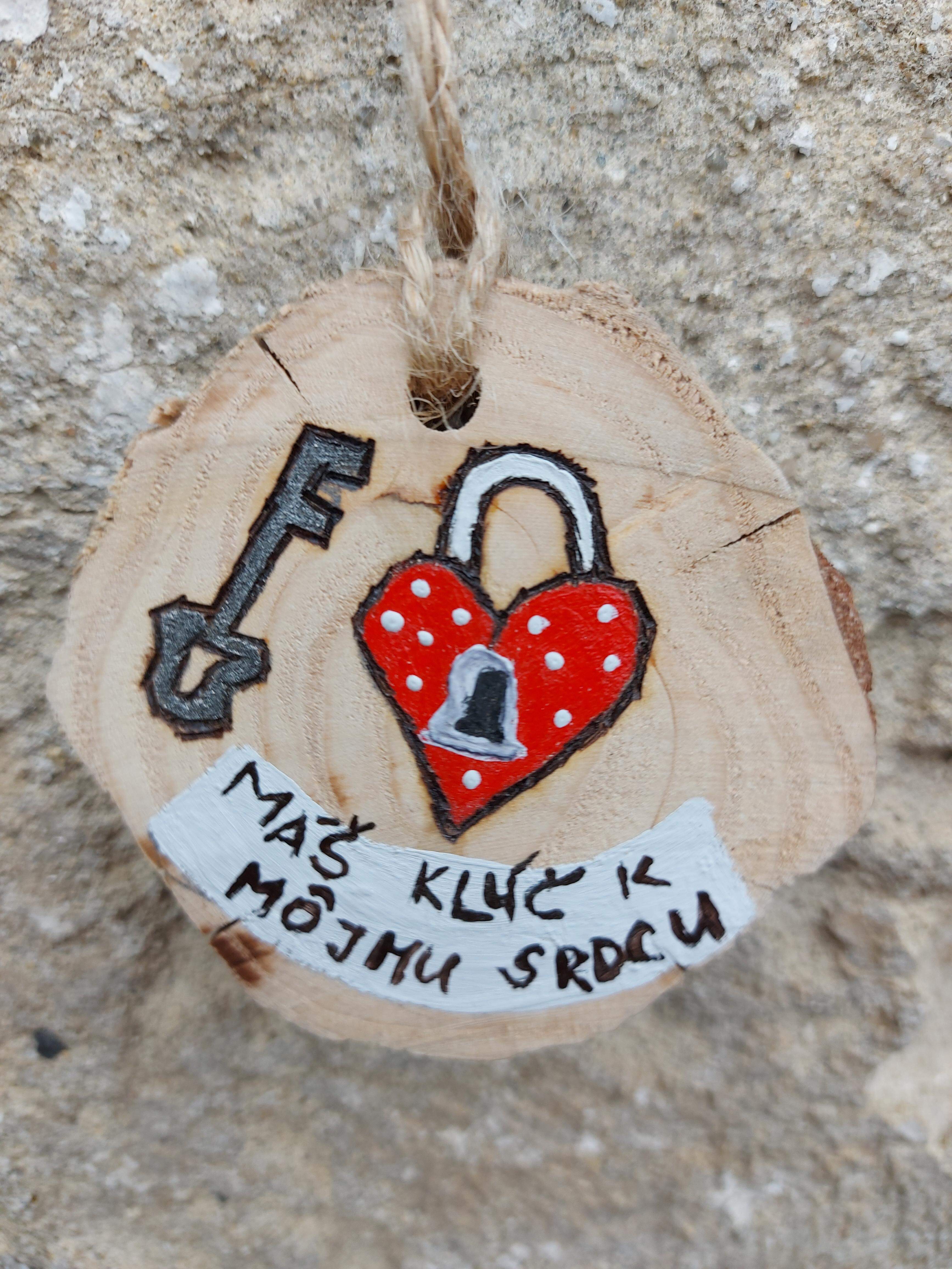 Ozdoba na dreve Valentín, maľovaná - máš kľúč...