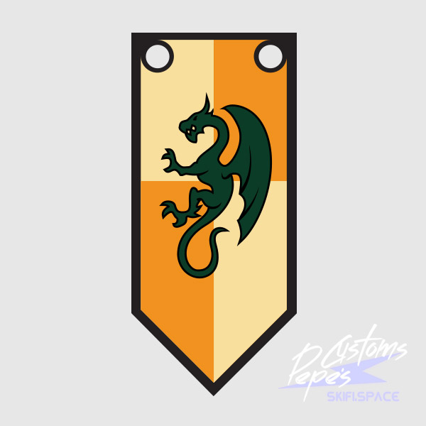 Printed Banner LONG 23 - DRAGON KNIGHTS (Kingdoms) BLACK