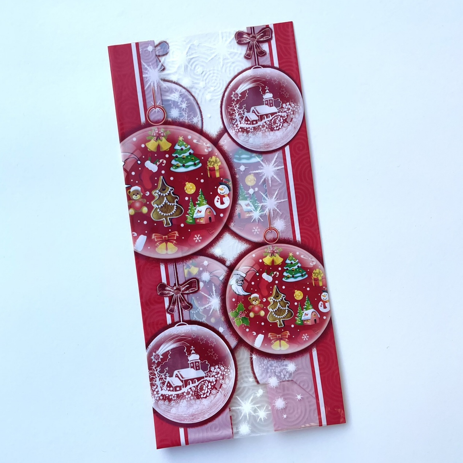 Mikulášske vrecko - červené vianočné gule (1ks)