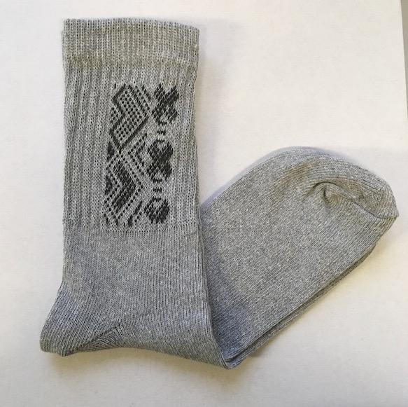 Športové ponožky dlhé - šedé so vzorom