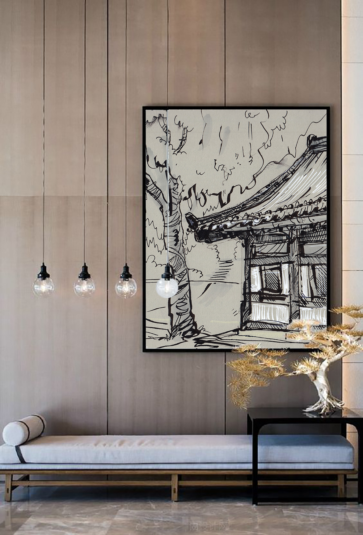 Művészi nyomatok dedikálva. Eredeti fény Zen templom Búbánatvölgy