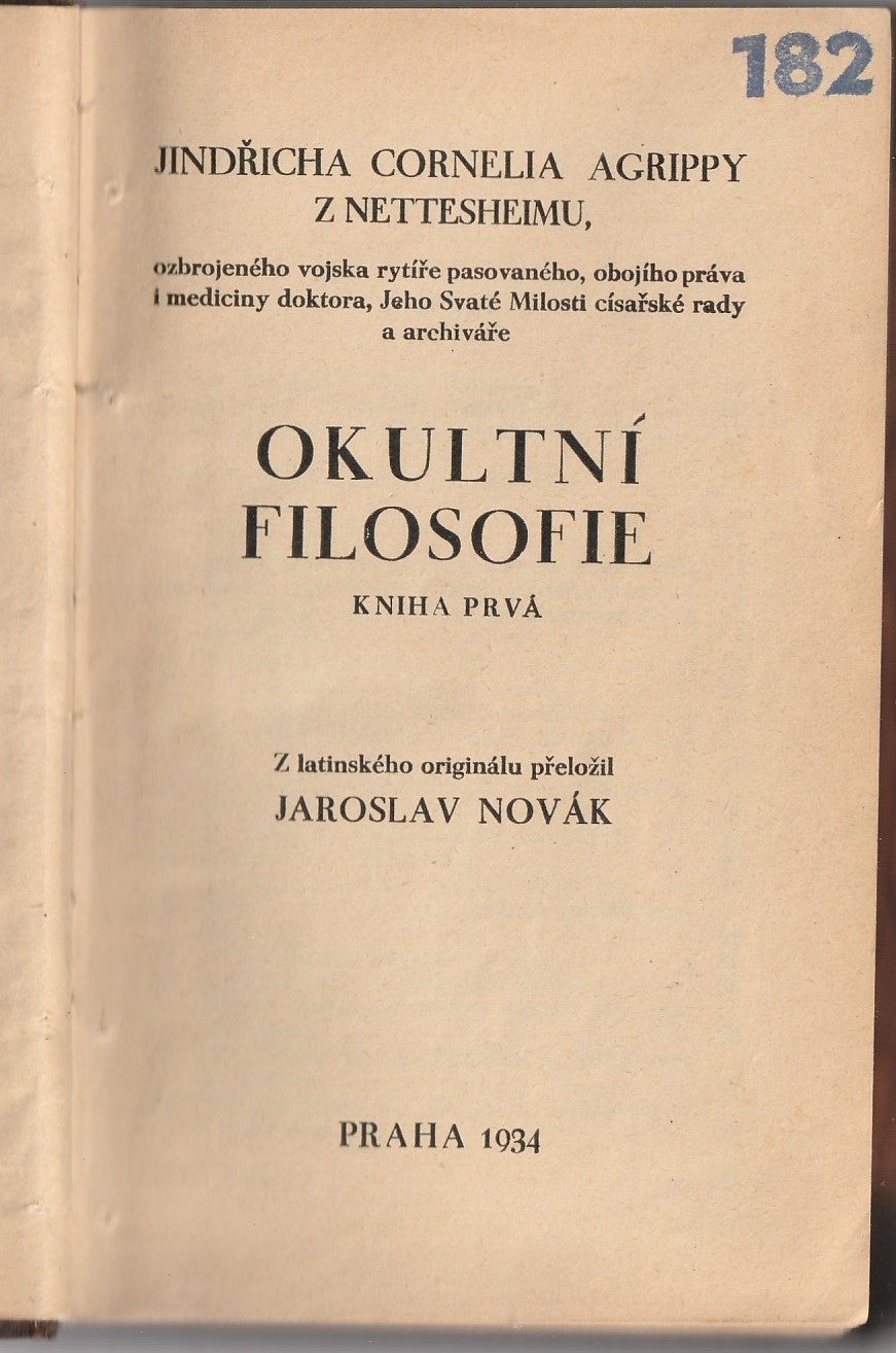 Okultní filosofie 1.-2. díl 1934 / Filosofie okultní 1932