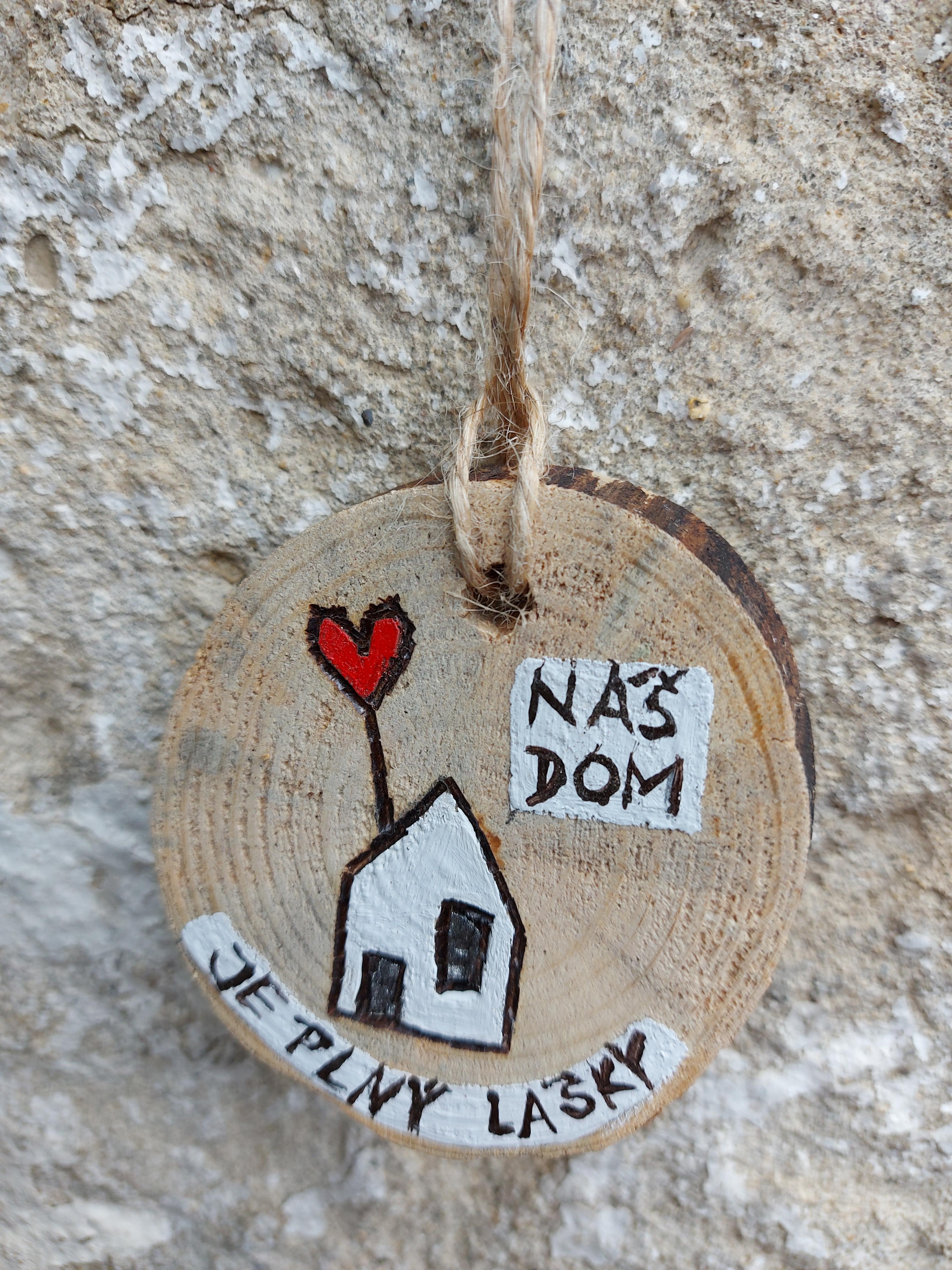 Ozdoba na dreve Valentín, maľovaná - náš dom...