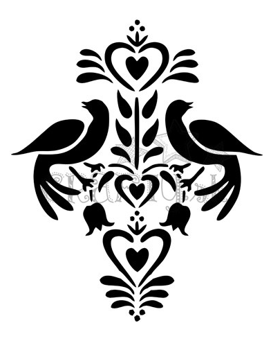 Šablóna - Ornament s vtáčikmi