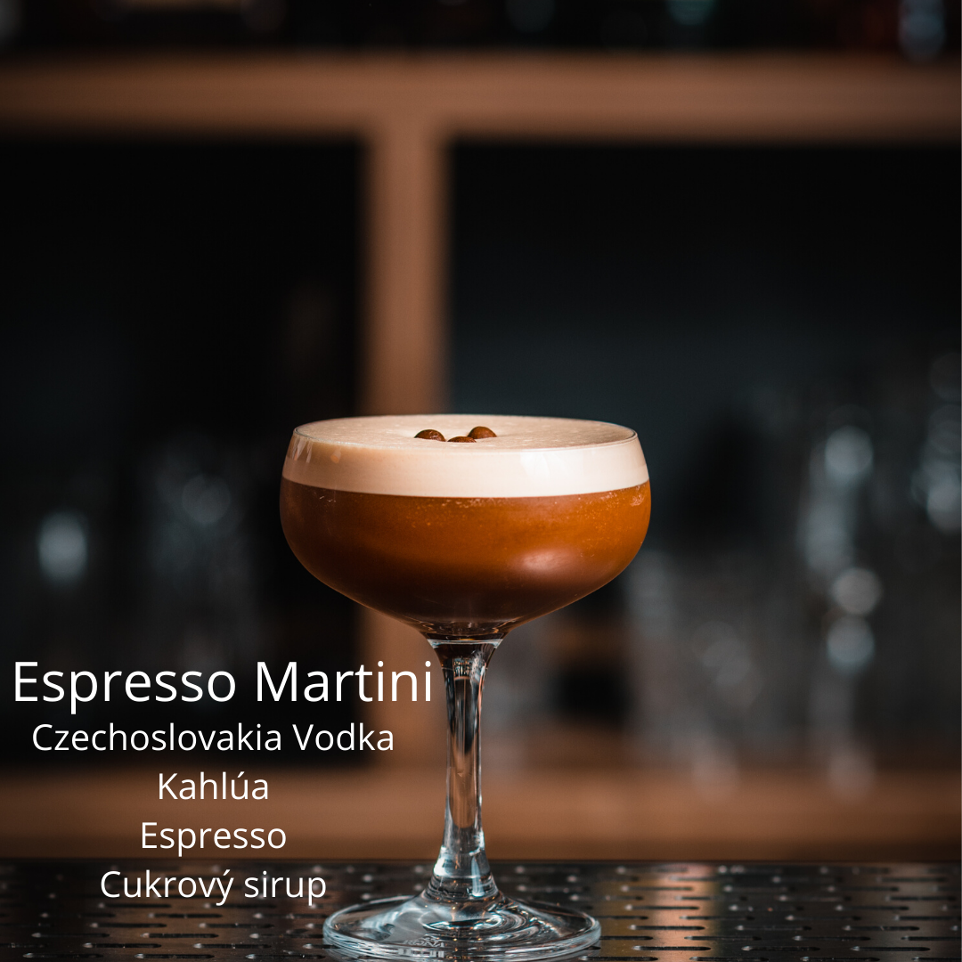 Czechoslovakia Vodka, Kahlúa, Espresso, Cukrový sirup
