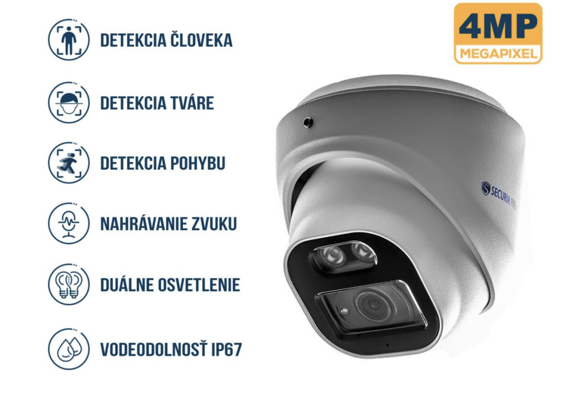 Securia Pro kamerový systém NVR4CHV4S-W DOME smart, biely