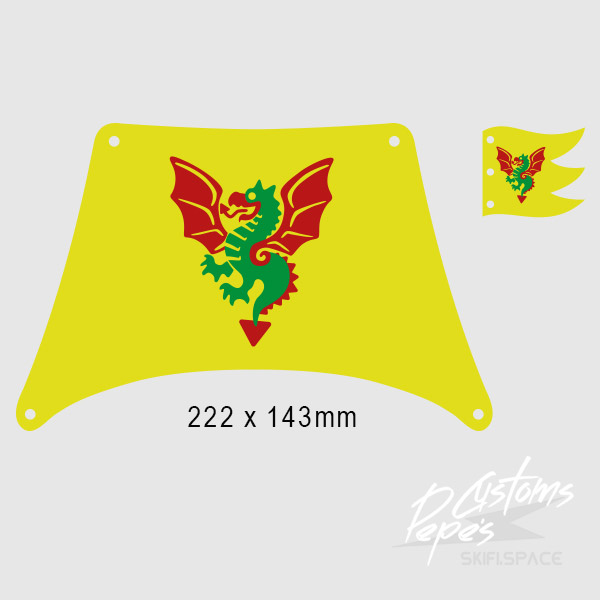 SAIL printed BIG 6 (dragon) YELLOW + FLAG