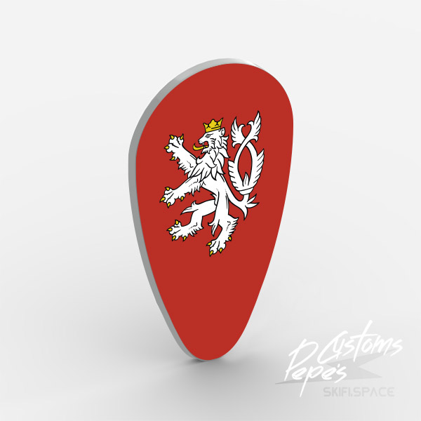 Shield oval 13 - Bohemia red