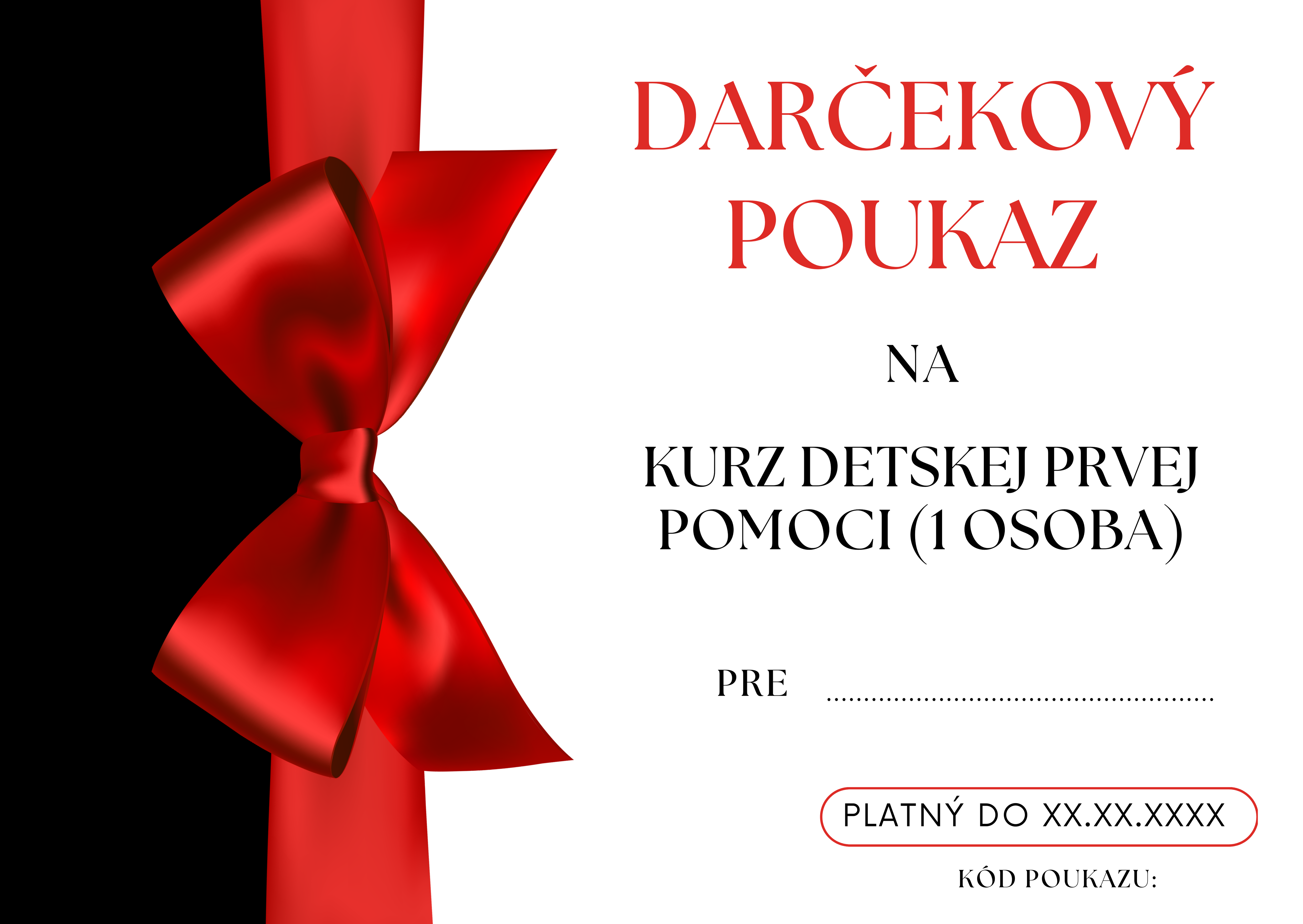 Darčekový poukaz - Kurz detskej prvej pomoci pre 1 osobu