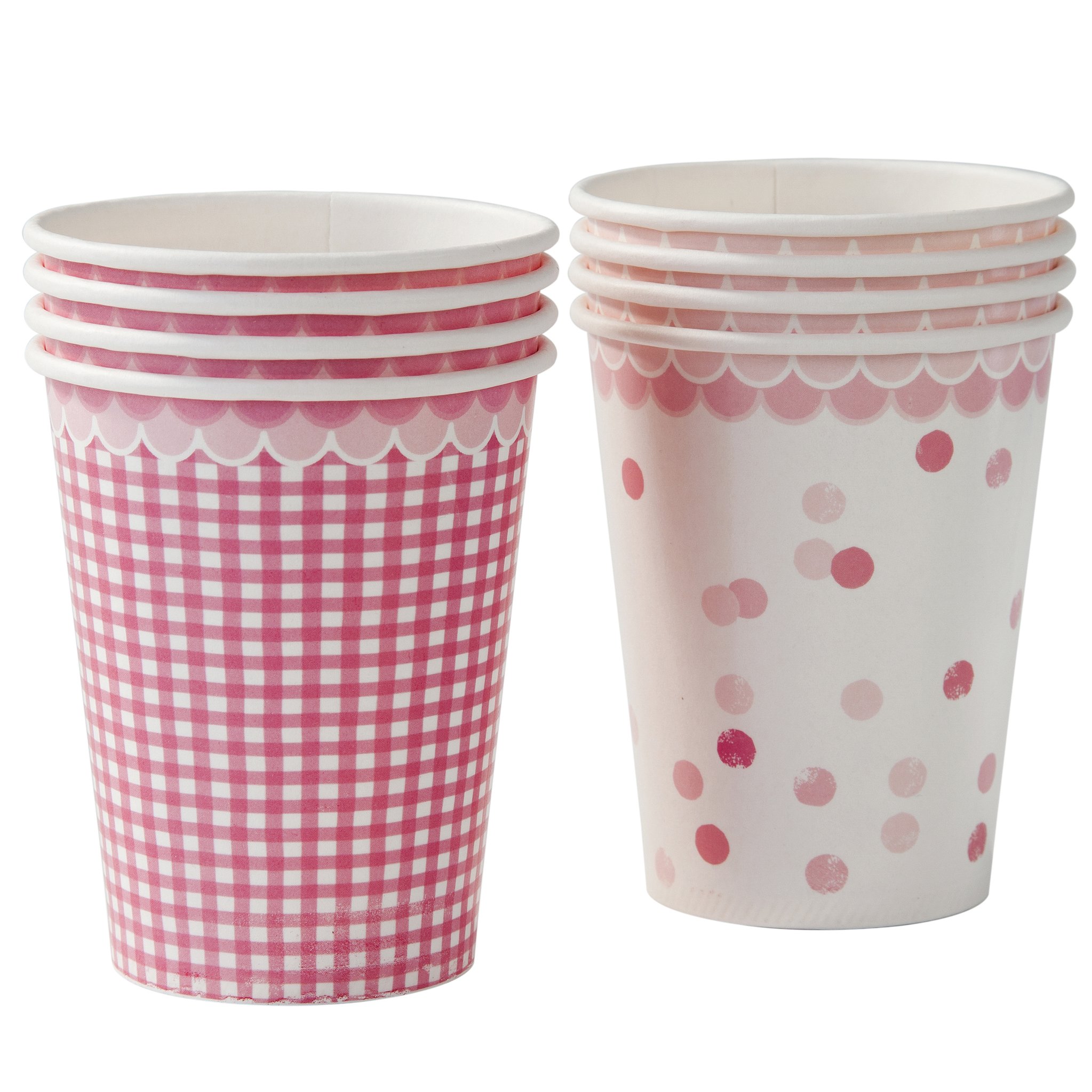 Ružové papierové poháre na party - mix