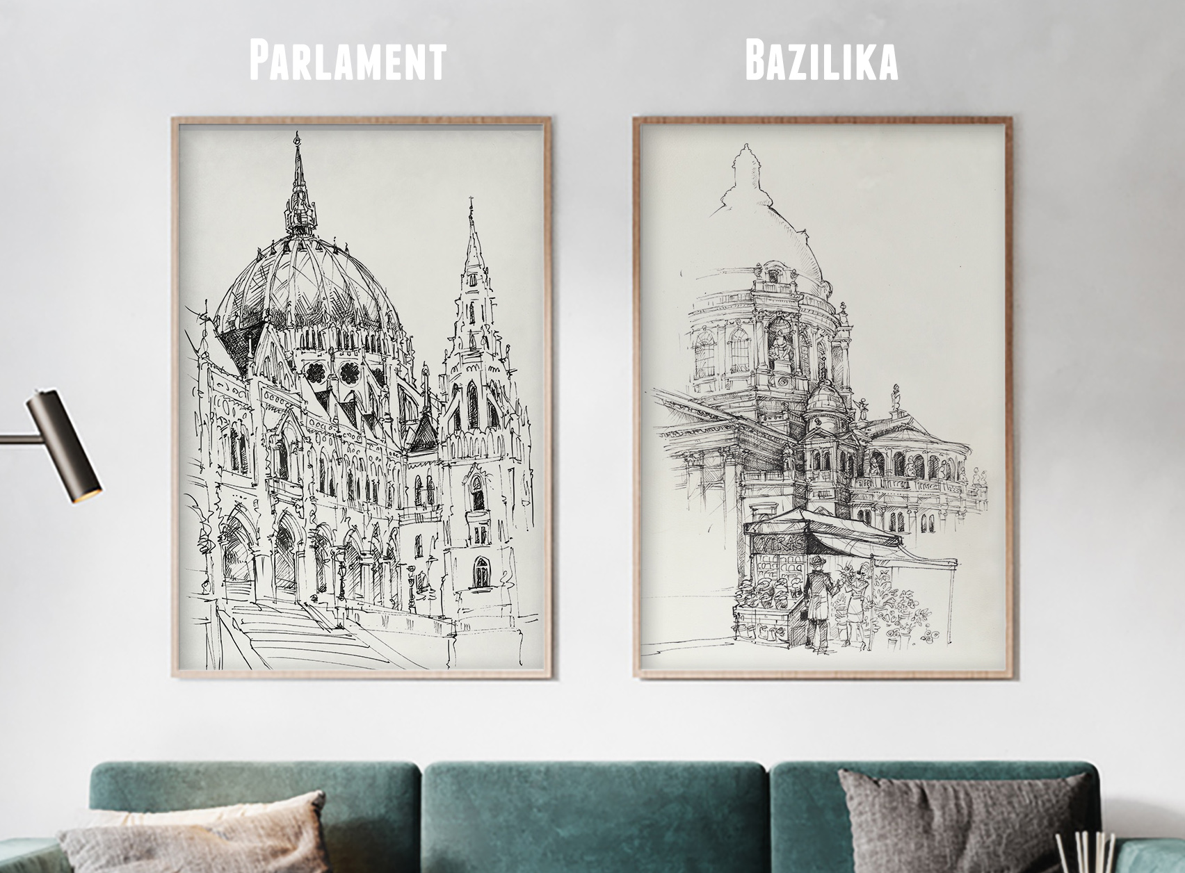 Parlament és Bazilika. Művészi nyomatok dedikálva! Budapest collection in high quaility prints