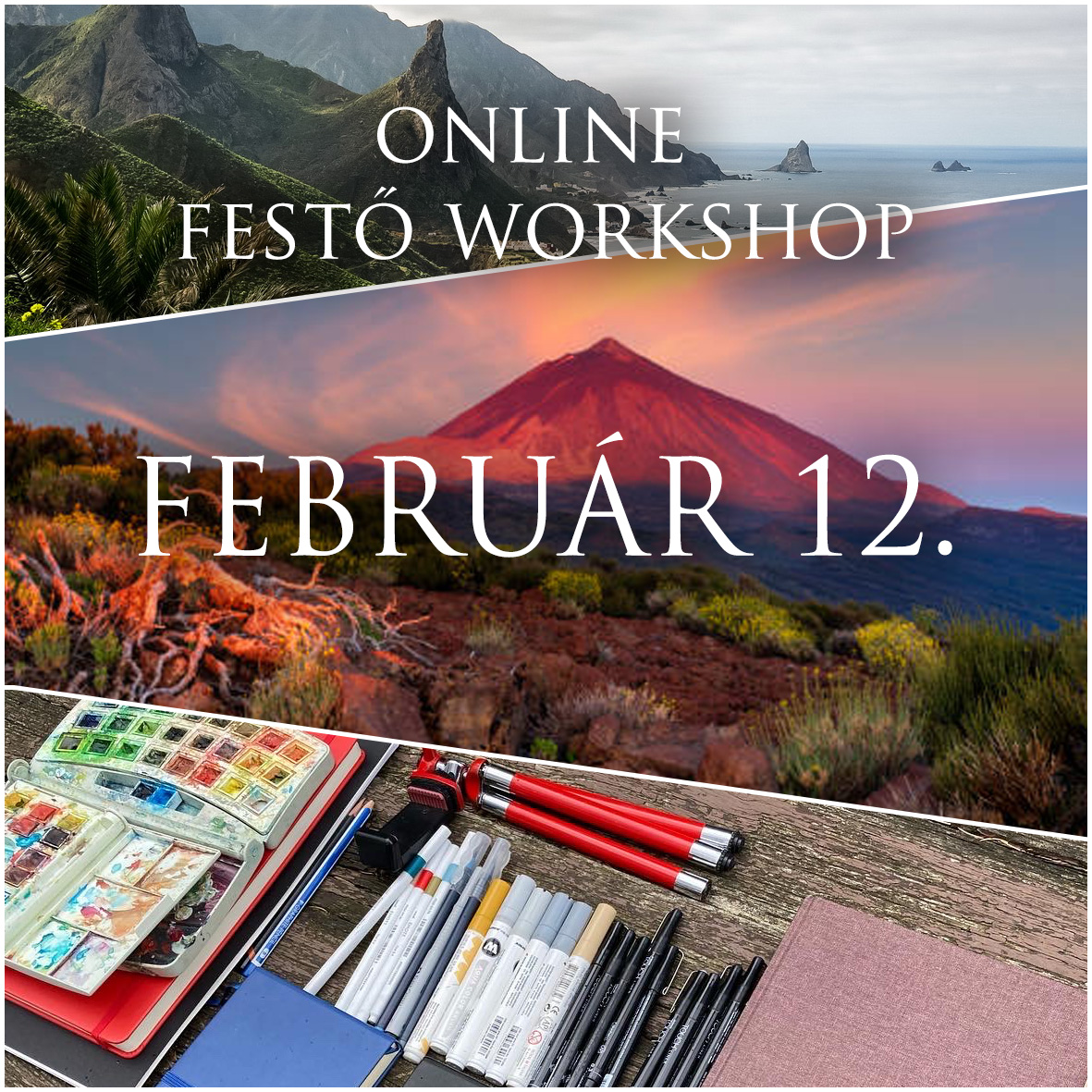 Online festő workshopok Teneriféről.