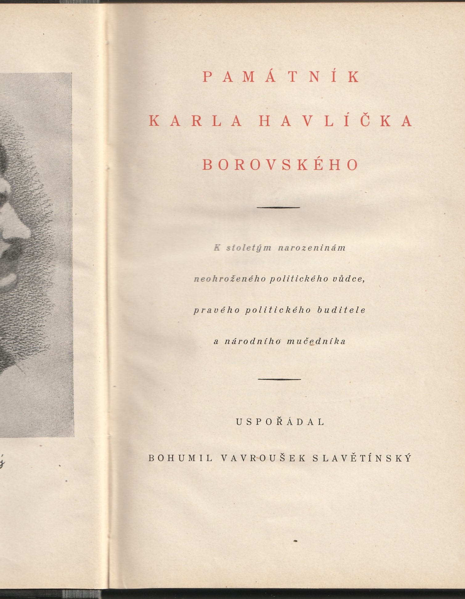 Slavětínský B. V. - Památník K. H. Borovského 1821-1921