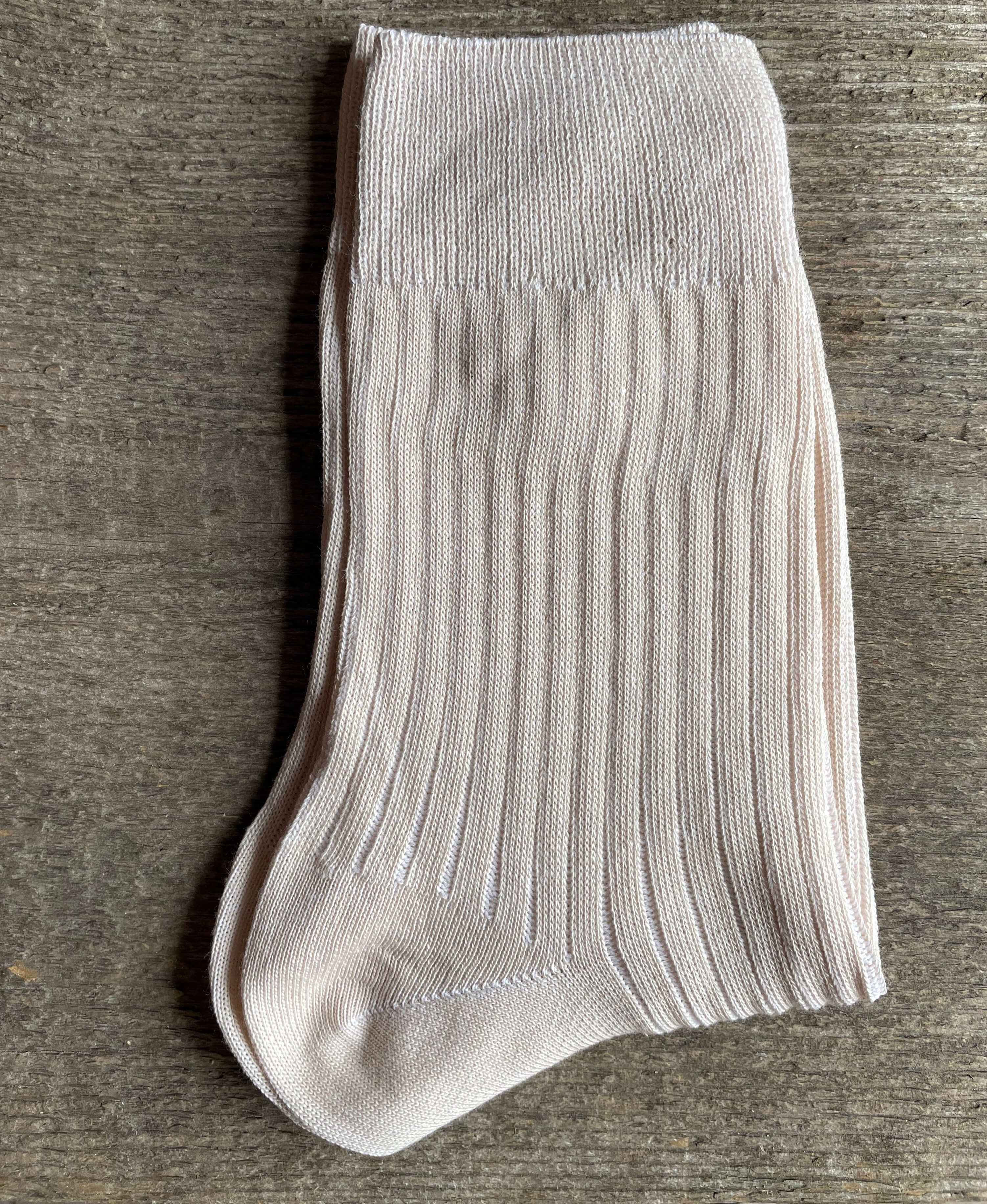 Oblekové ponožky rebrované - béžové