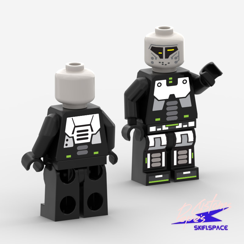 CUSTOM MINIFIGURE 12 - Blacktron 2 Droid