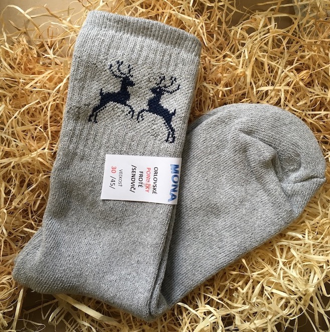 Froté ponožky - šedé jelenček