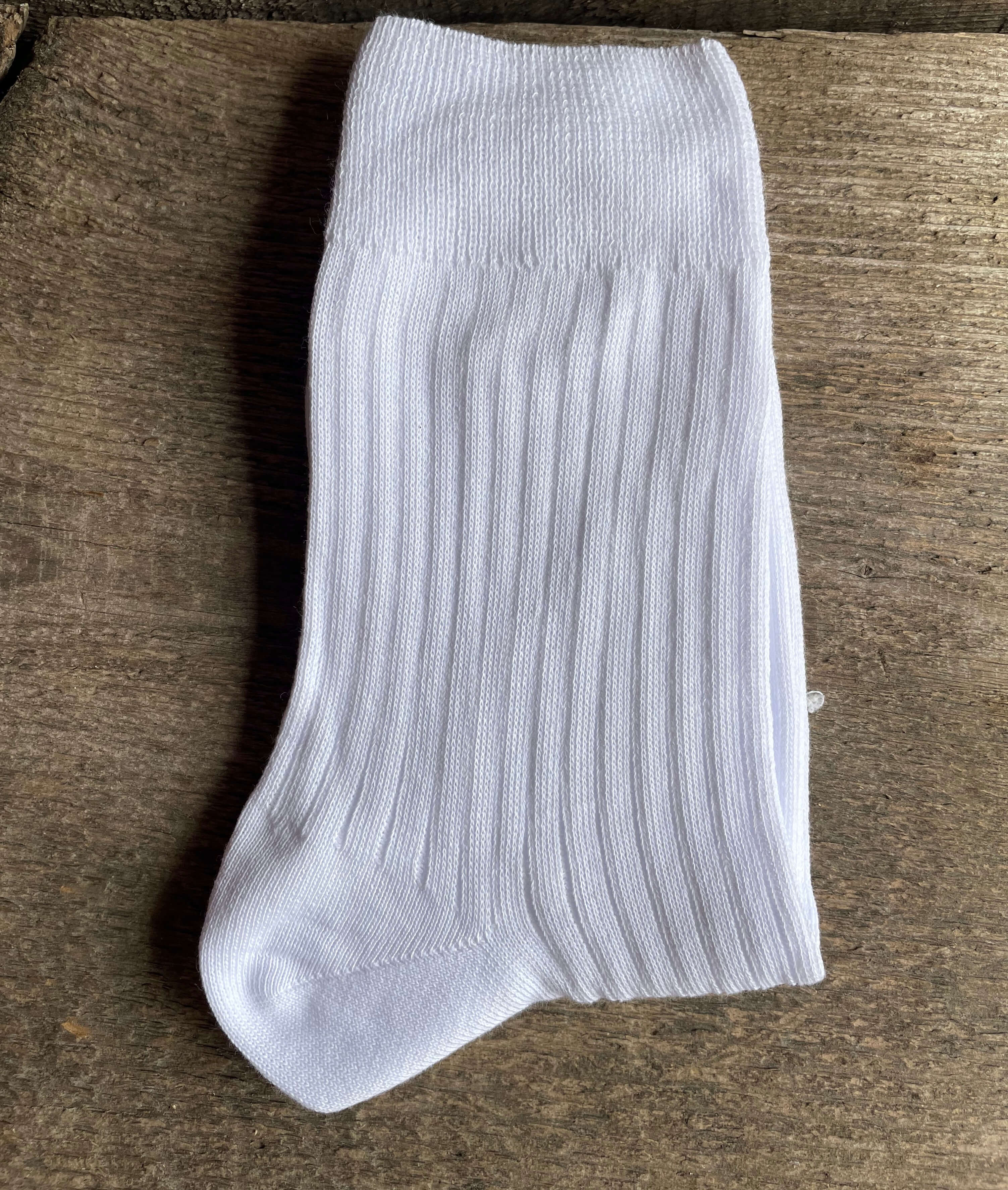 Oblekové ponožky rebrované - biele