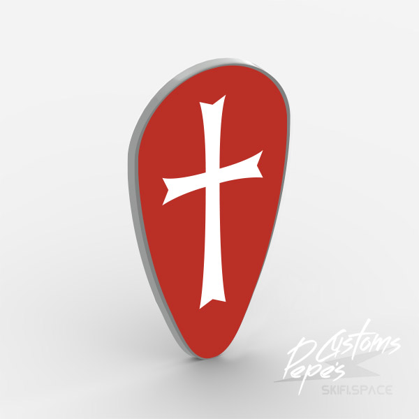 Shield oval 22 - Crusader red