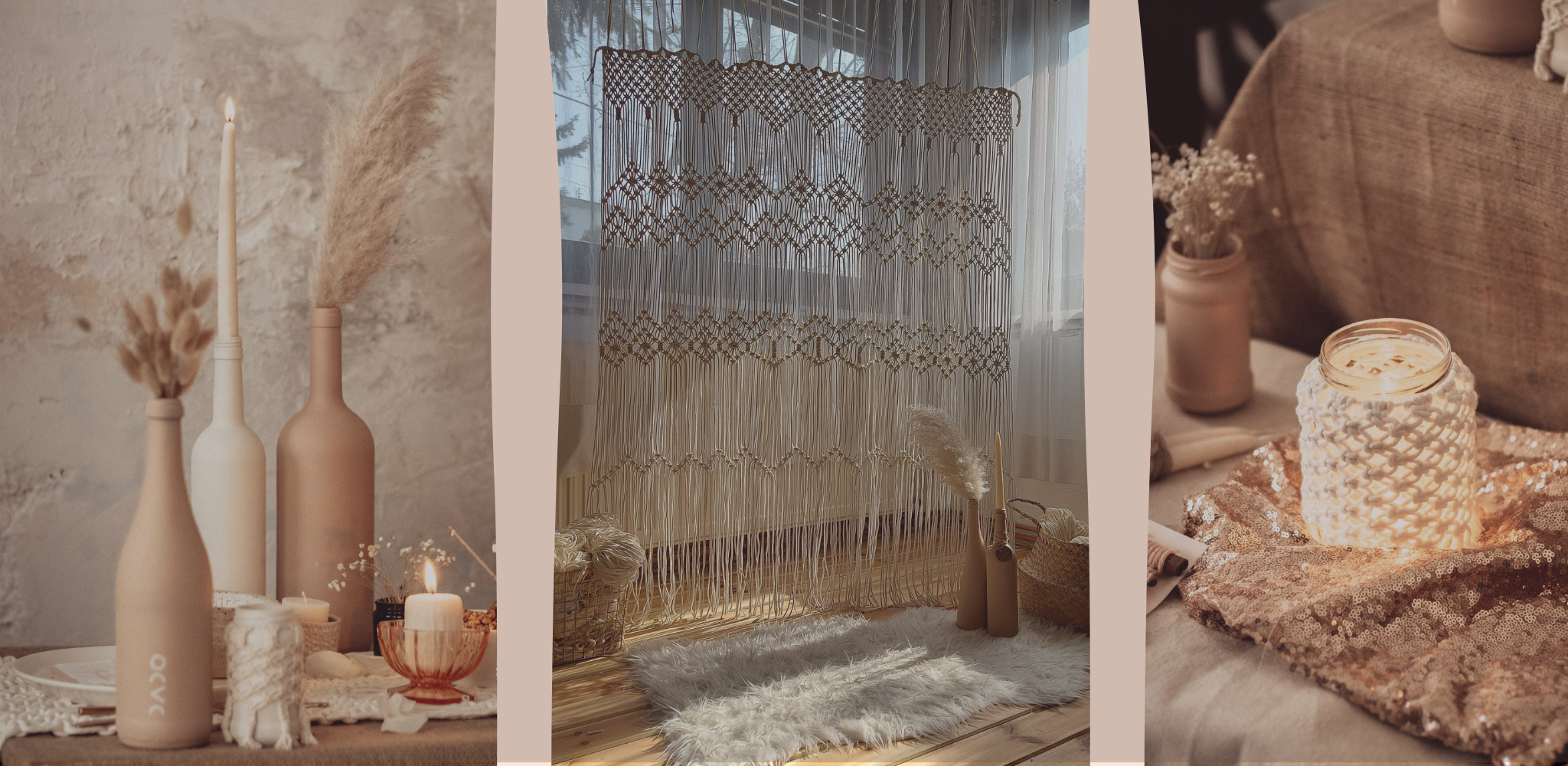 curtains • planthangers • bottles • lamps • wall & table decors