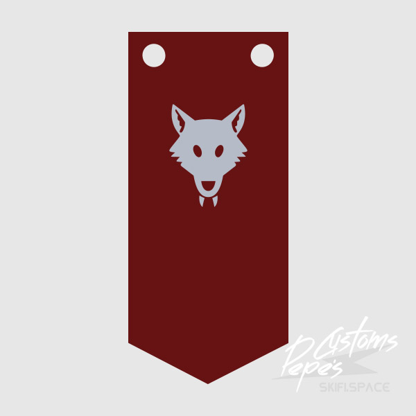 Printed Banner LONG 3 (wolf) DARK RED