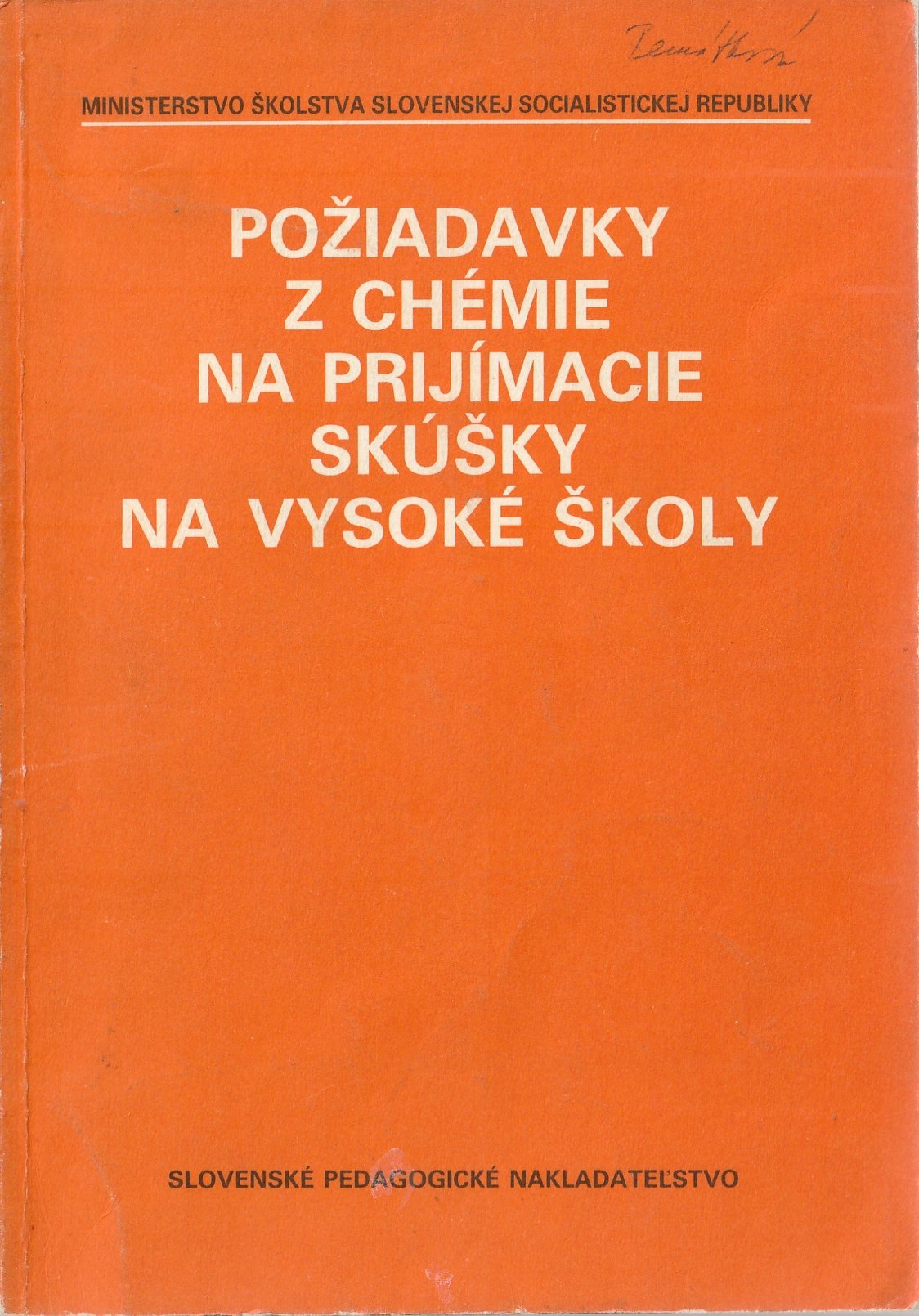 Požiadavky z chémie na prijímacie skúšky na vysoké školy