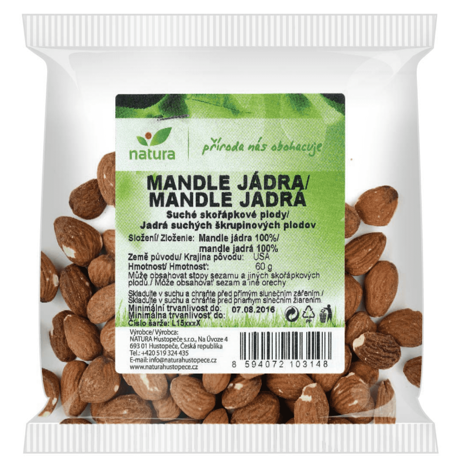Mandle natural (60g, 500g)