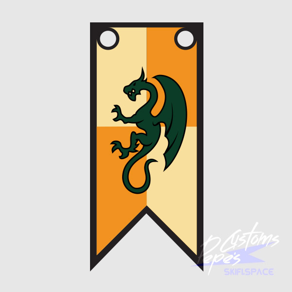 Printed Banner LONG 22 - DRAGON KNIGHTS (Kingdoms) BLACK