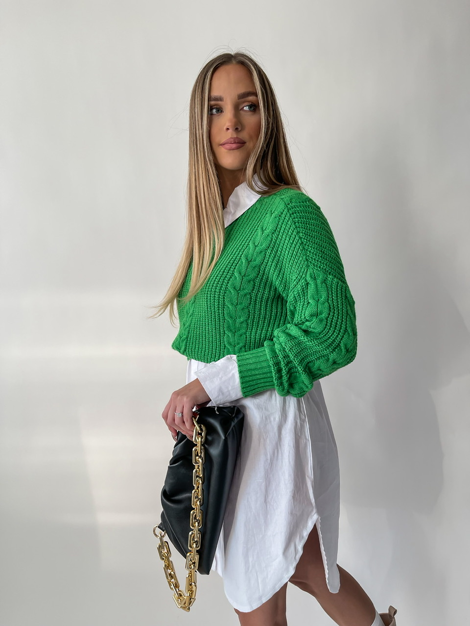 Zelený krátky pulóver MARENES