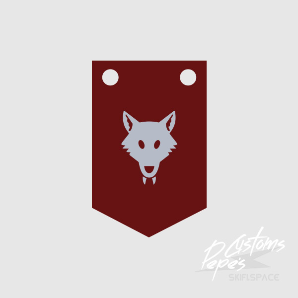 Printed Banner SHORT 12 (wolf) DARK RED